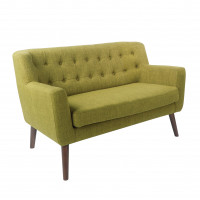 OSP Home Furnishings MLL52-M17 Mill Lane Loveseat in Green Fabric with Coffee Legs